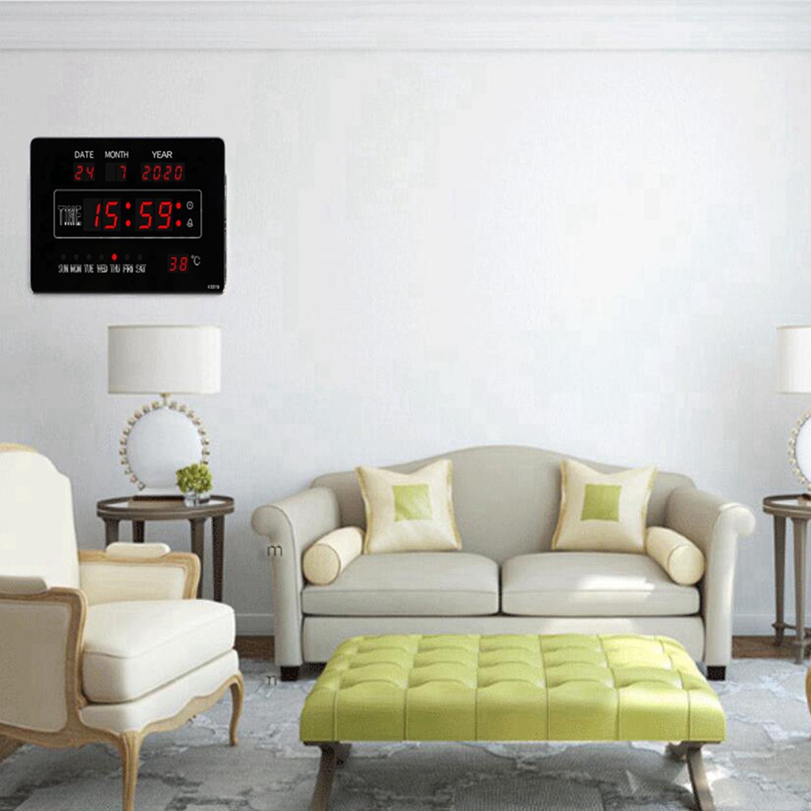 24 Hours Display LED Digital Alarm Clock Display Bedside Clock Easy to Read, Show Indoor Temperature