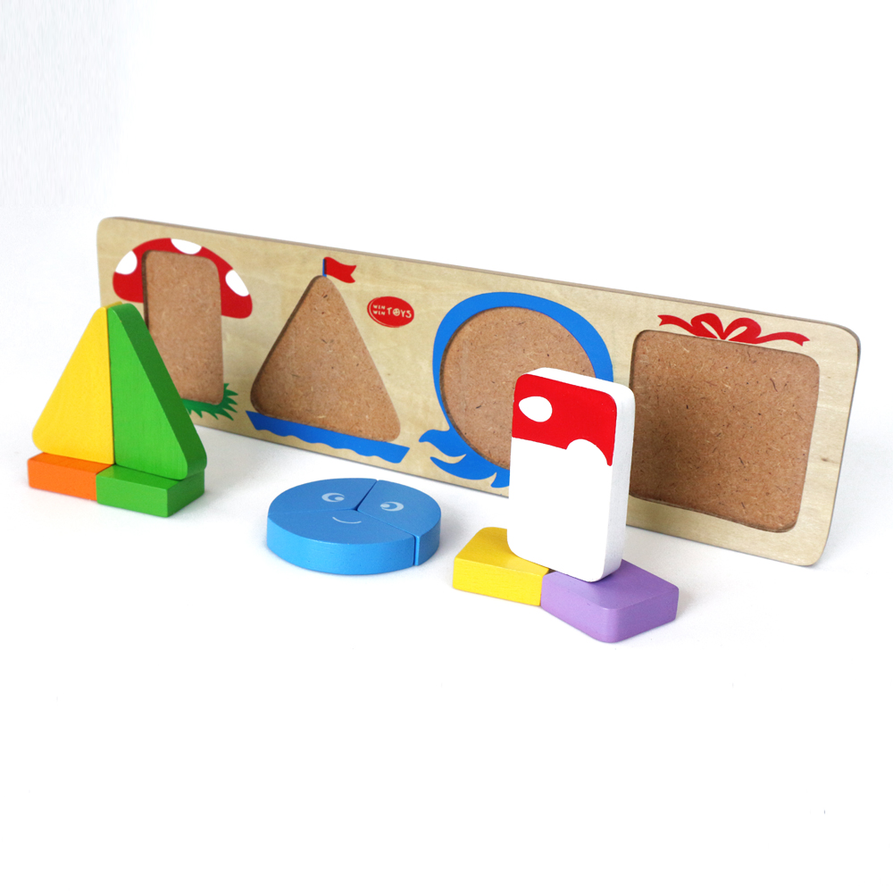 Đồ chơi phân chia hình khối, Bốn hình cơ bản - Đồ chơi gỗ Winwintoys