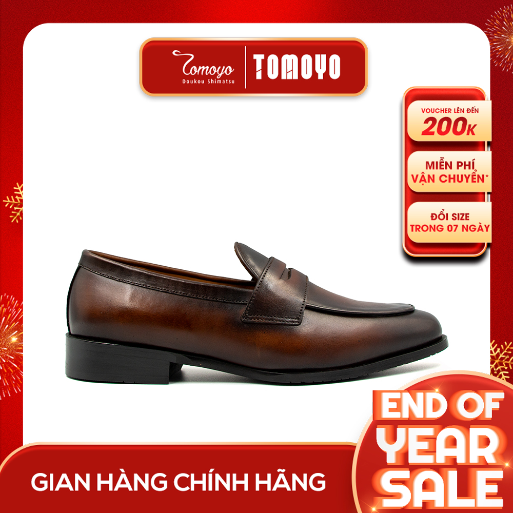 Giày Da Patina Nam Cao Cấp Không Dây Tomoyo TMN24802