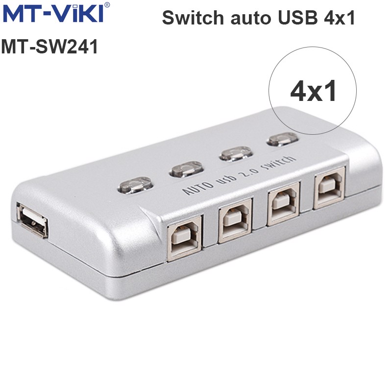 Bộ chia sẻ máy in tự động MT-SW241 1 ra 4 cổng USB Chính Hãng