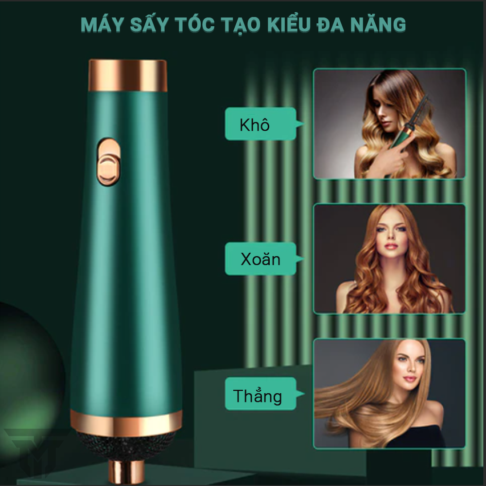 Máy Sấy Tóc Đa Năng Tạo Kiểu Tóc Teement, Sấy Khô, Duỗi Thẳng, Uốn Cụp, Công Suất Lớn 1000W, Giảm Tiếng Ồn, An Toàn Khi Sử Dụng, Tạo Kiểu Chuyên Nghiệp, Bổ Sung Ion Dưỡng Ẩm, Làm Mềm Mượt Tóc, Chống Hư Tổn Tóc - Hàng Chính Hãng