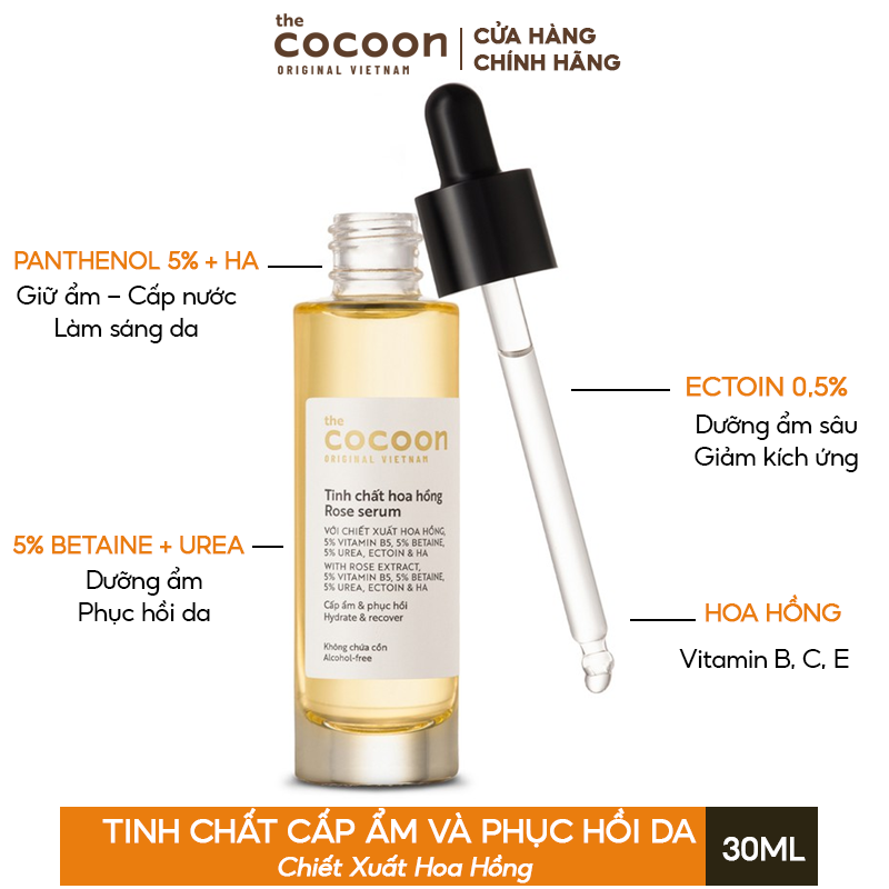 Tinh Chất Cấp Ẩm Và Phục Hồi Da Chiết Xuất Hoa Hồng Cocoon Rose Serum