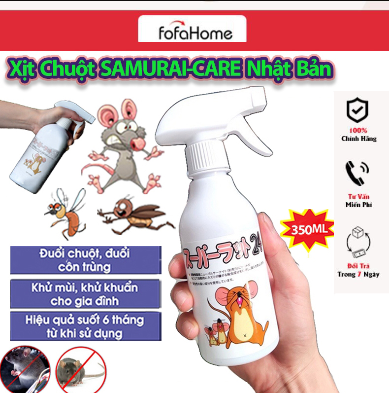 Chai Xịt Đuổi Chuột Samurai Care Hương Bạc Hà Đuổi Chuột Hiệu Quả Dùng Trong Nhà Và Ô Tô Không Chút Độc Hại Thân Thiện Môi Trường