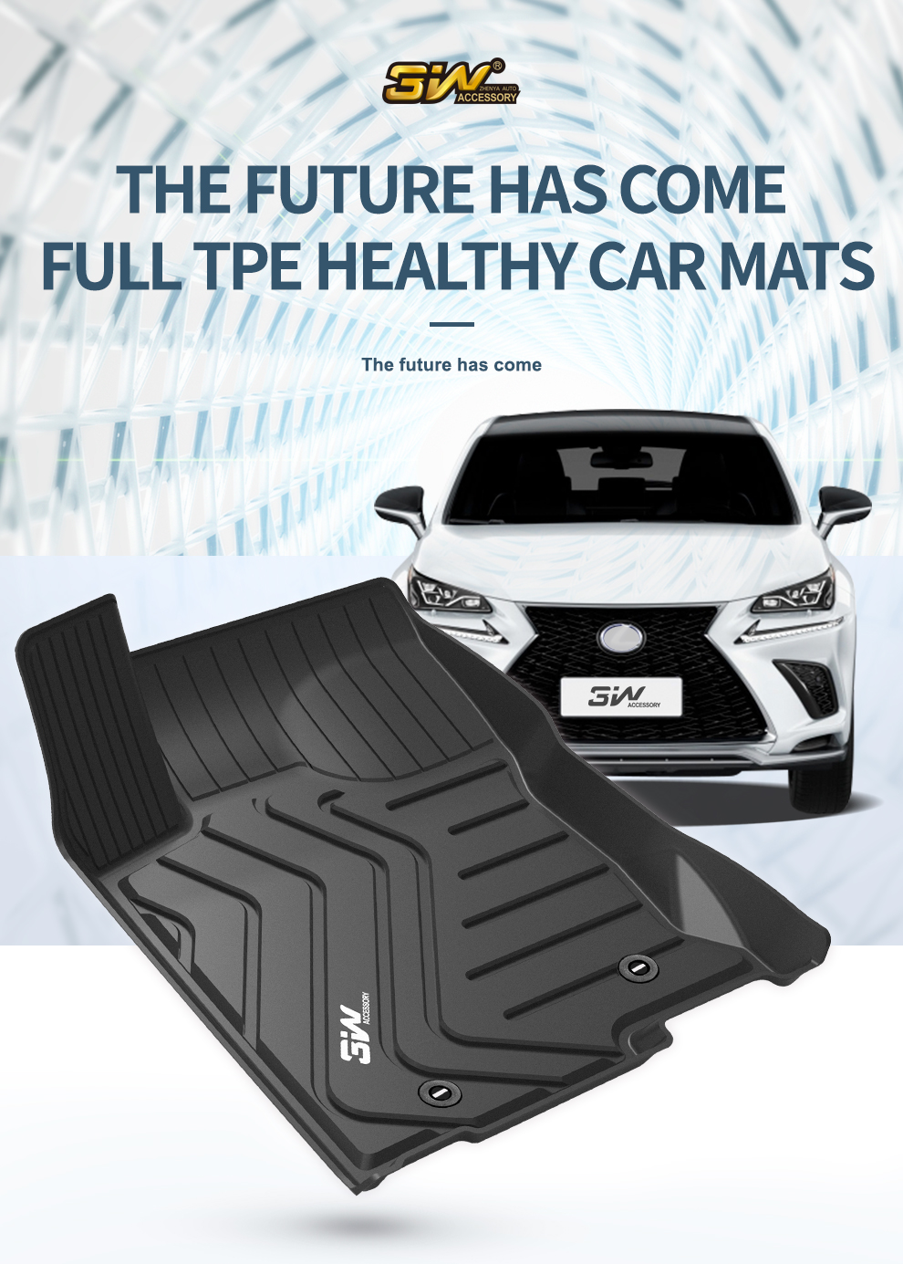 Thảm lót sàn xe ô tô dành cho Lexus RX 2015- đến nay Nhãn hiệu Macsim 3W chất liệu nhựa TPE đúc khuôn cao cấp - màu đen