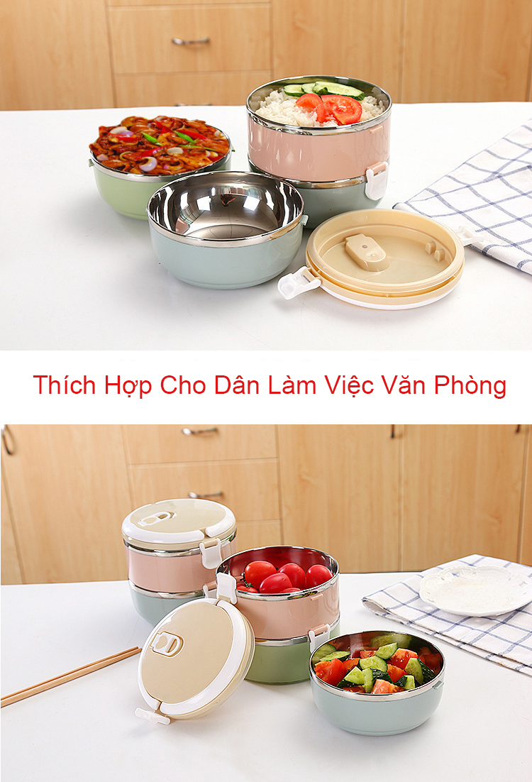 Hộp Đựng Cơm Cặp Lồng Cơm Giữ Nhiệt Lúa Mạch Ruột Inox Chất Lượng Số 1