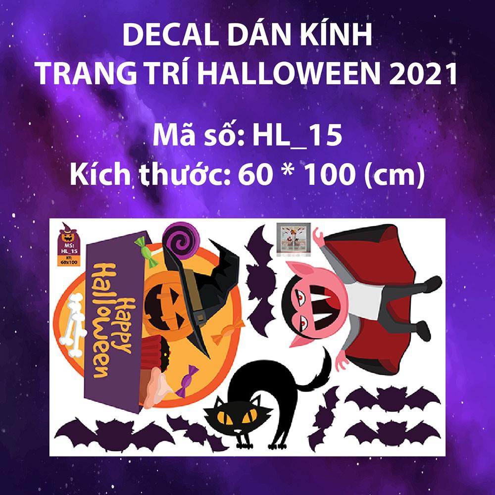 DECAL TRANG TRÍ HALLOWEEN 2021 COMBO BIA MỘ VÀ DRACULA