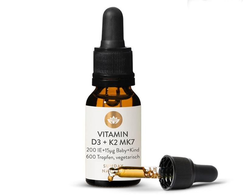 Vitamin D3 K2 MK7, 20ml Sunday Natural Giúp Tăng Chiều Cao Và Sức Khỏe Cho Trẻ Sơ Sinh Và Trẻ Nhỏ, Nhập Đức Chính Hãng