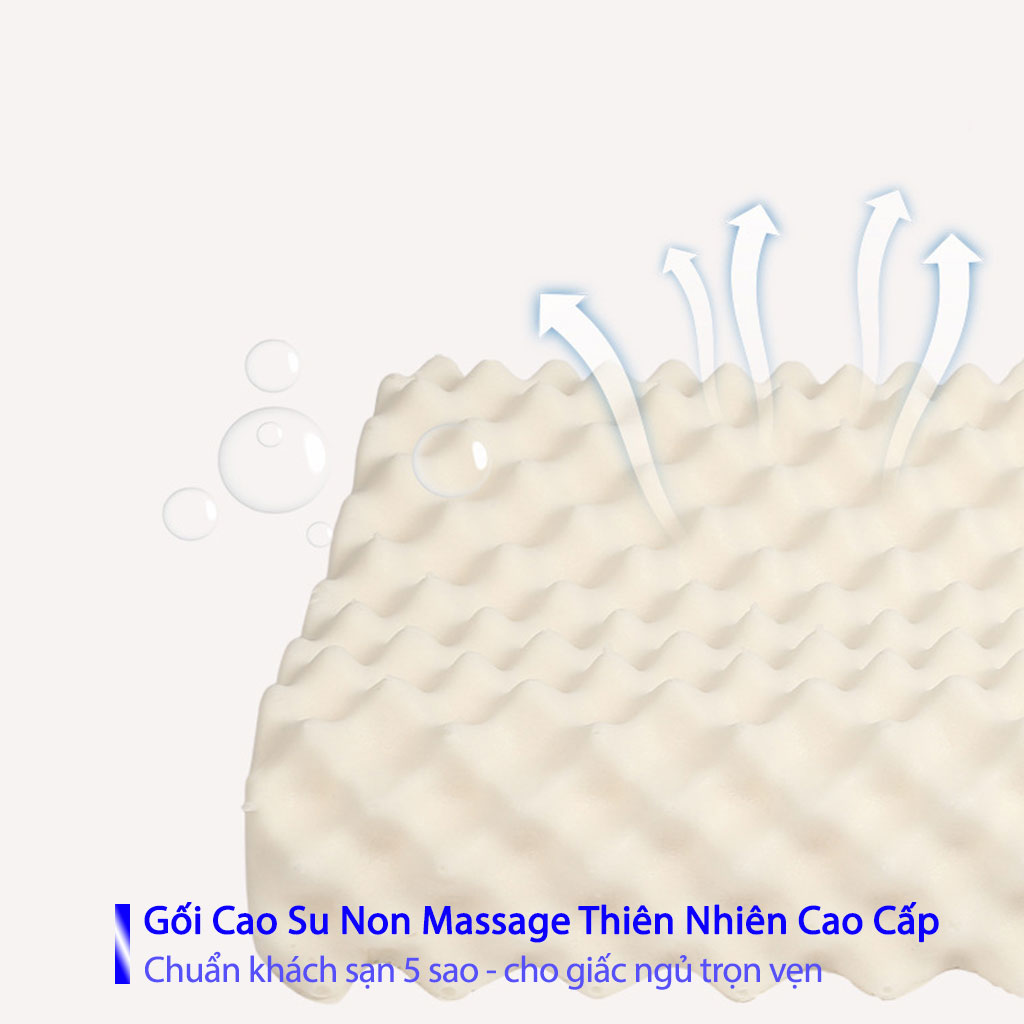 Gối Cao Su Non Massage Cho Người Đau Vai Gáy Gối Đầu Nằm Ngủ Massage Kê Chống Mỏi Cổ Từ Cao Su Non Thiên Nhiên Cao Cấp Cho Người Lớn 50cmx70cm- Chuẩn Khách Sạn 5 Sao