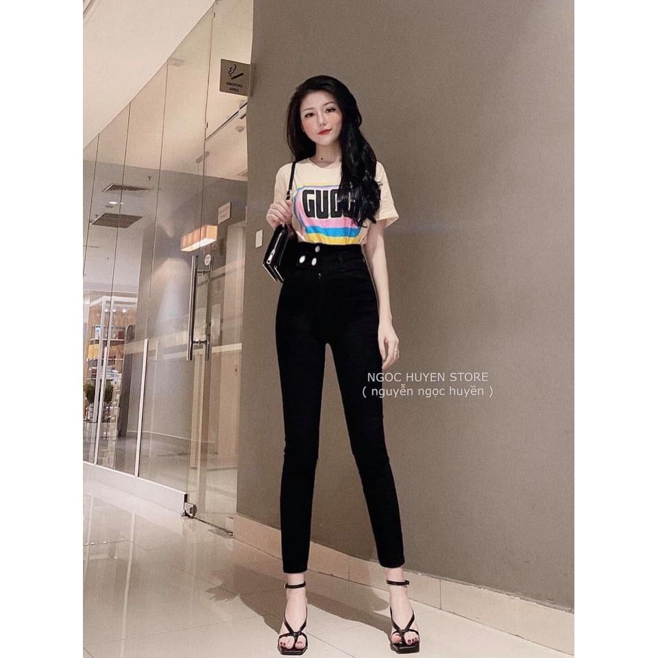 QUẦN JEAN DÀI CO GIÃN BA NÚT LƯNG SIÊU CAO SHOP PHƯƠNG CHÂU