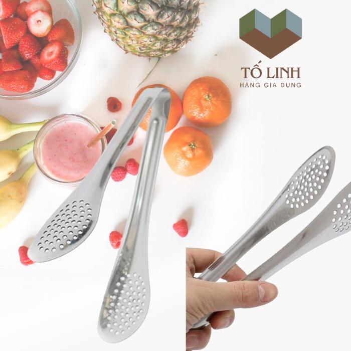 Gắp Đá, Kẹp Thức Ăn Inox Không Rỉ Đồ Dùng Nhà Bếp An Toàn Sạch Sẽ 304 _23cm