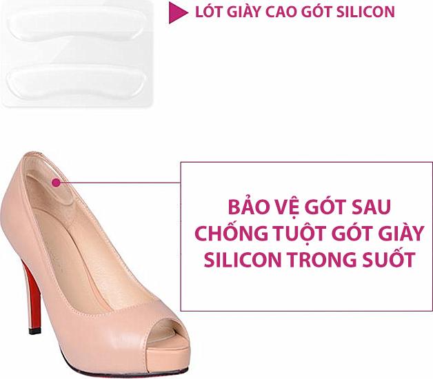 Combo 2 cặp lót giày cao gót silicon chống trầy gót sau và chống tuột gót khi mang giày chất liệu cứng PK49-2