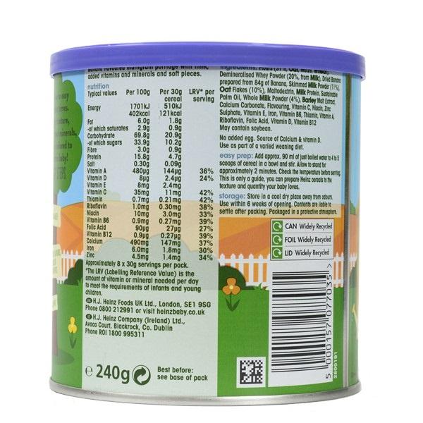 Bột Ăn Dặm Kem Yến Mạch Chuối HEINZ 240g