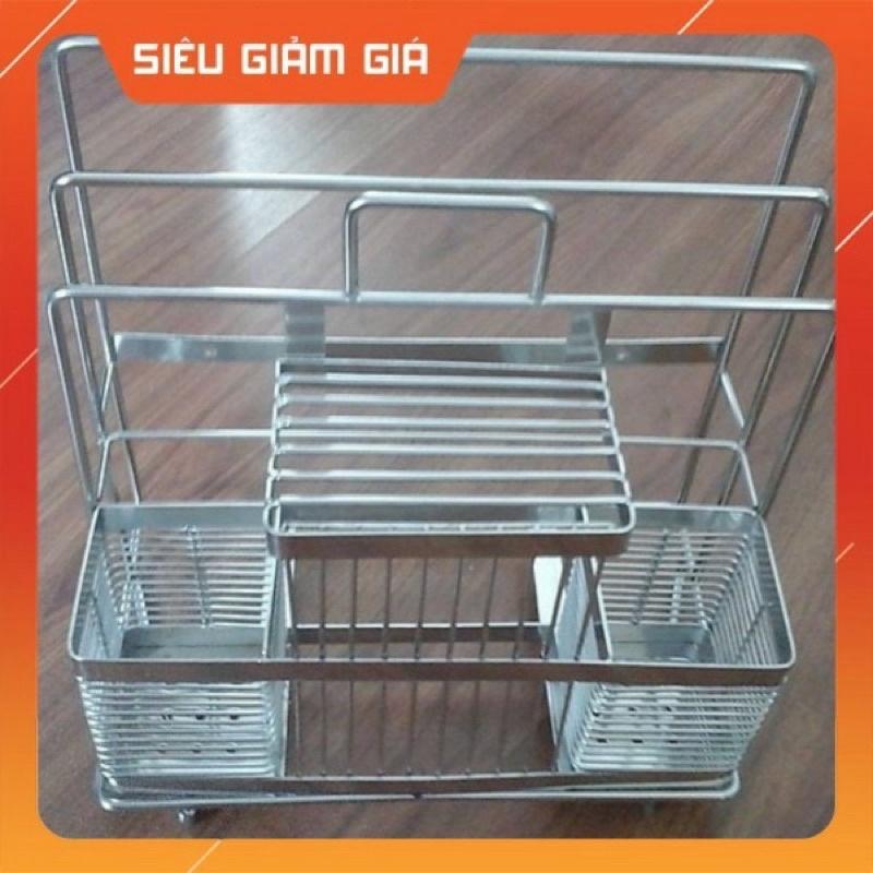 Kệ cài dao thớt, ống đựng đũa đôi bằng inox tiện dụng