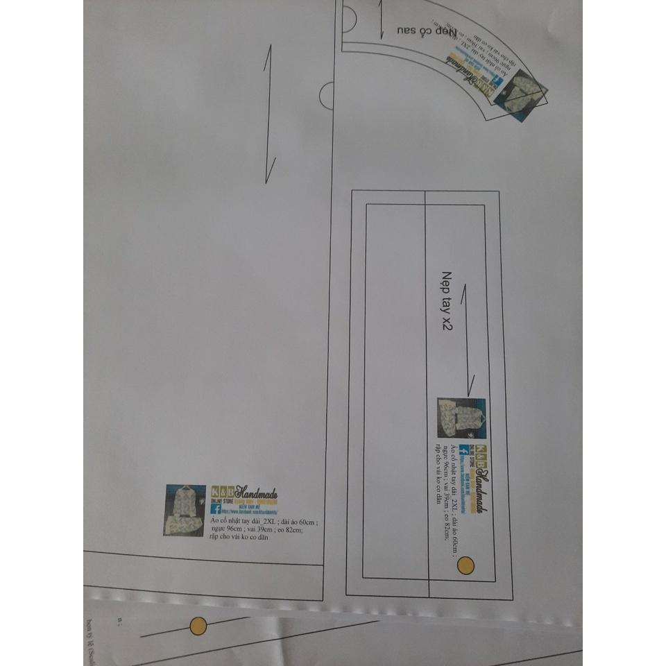 Rập giấy A0 đầm tay phồng mã 795 (BẢN VẼ)