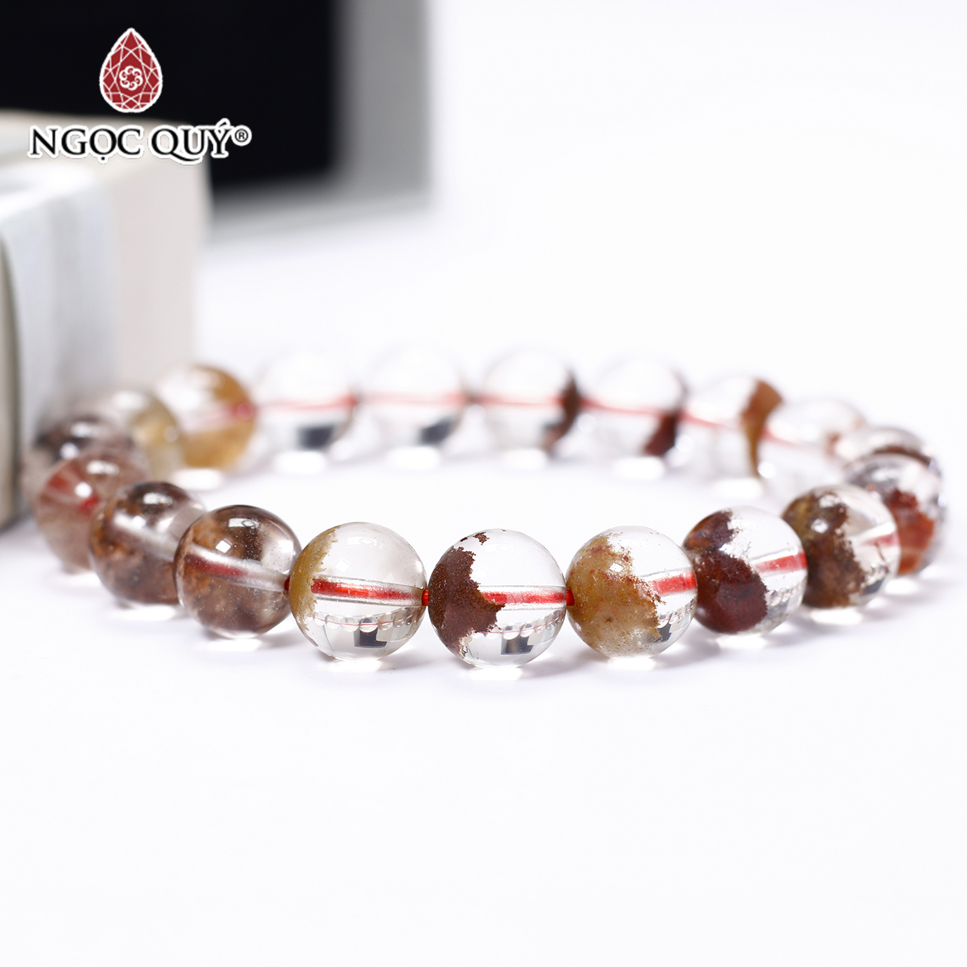 Vòng thạch anh ưu linh nâu 10mm mệnh thổ, kim - Ngọc Quý Gemstones