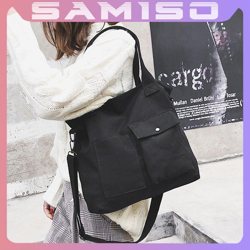 Túi tote vải canvas cỡ nhỏ đeo chéo trơn mềm đi học đẹp giá rẻ TT3