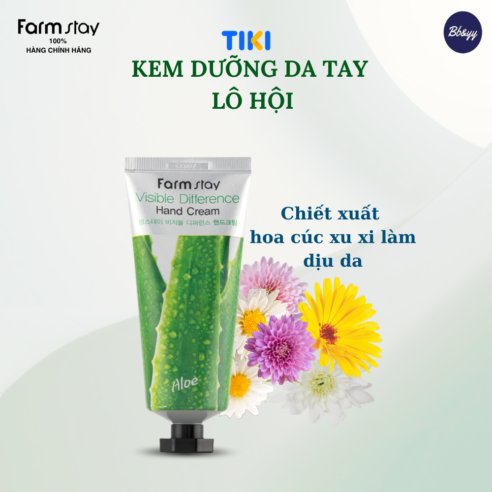 Kem Dưỡng Da Tay Lô Hội _ Farmstay Visible Difference Hand Cream Aloe