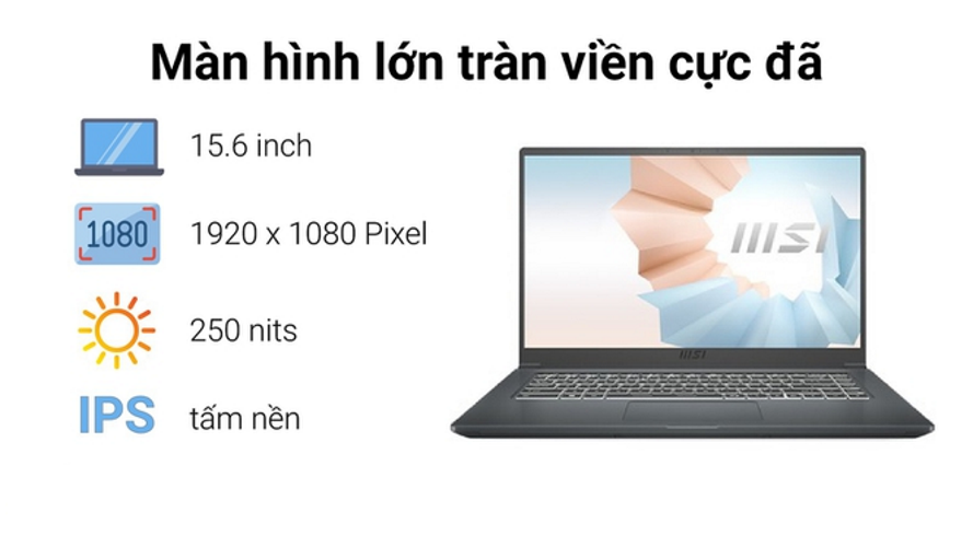 Laptop MSI Modern 15 A5M 234VN R5 5500U/8GB/512GB/15.6&quot;FHD/Win 11_Hàng Chính Hãng