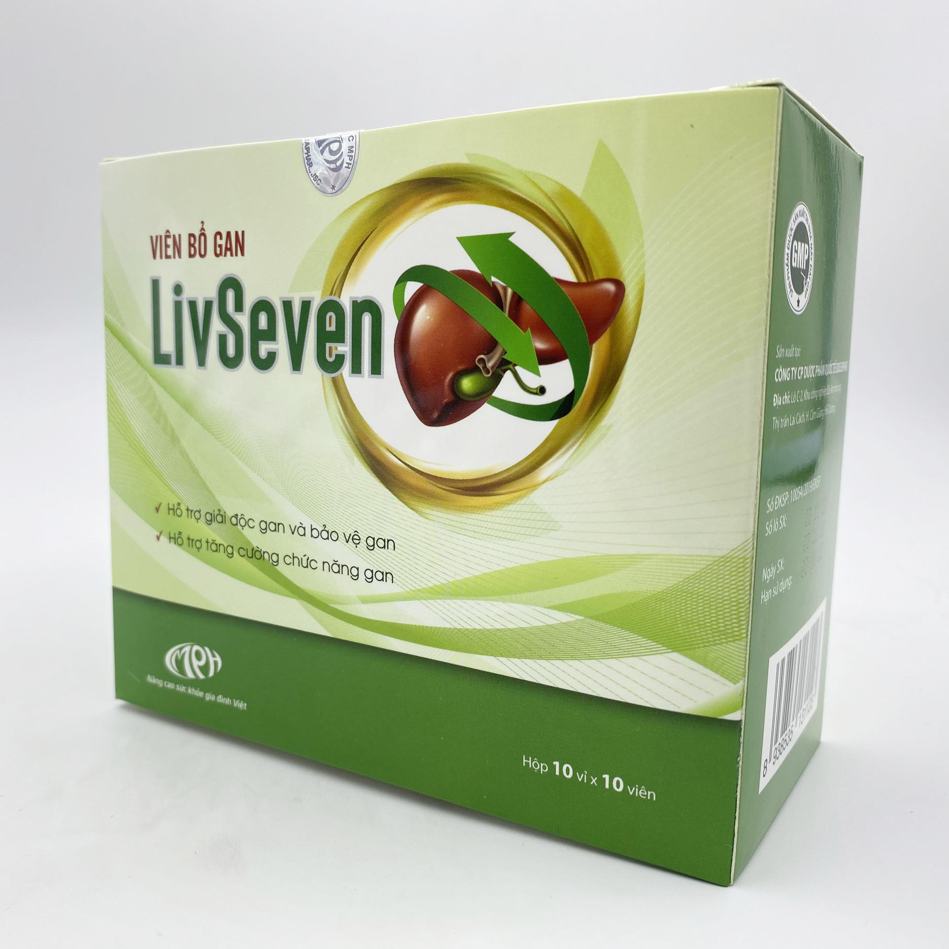 Combo 2 Hộp Viên Uống Bổ Gan, Giải Độc Gan Livseven - Arginine, Diệp Hạ Châu, Actiso Giúp Mát Gan Giải Độc, Hỗ Trợ Điều Trị Viêm Gan B, Men Gan Cao, Gan Nhiễm Mỡ