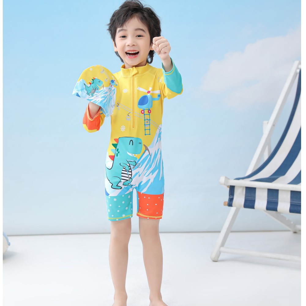 Đồ Bơi Trẻ Em 1 Mảnh  Khủng Long Phong Cách Thời Trang Mới Kèm Nón Bơi