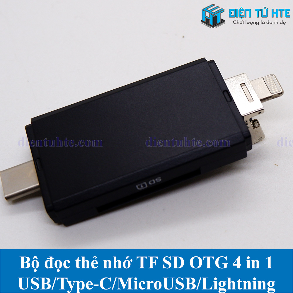 Bộ đọc thẻ nhớ TF SD OTG 4 in 1 USB/Type-C/MicroUSB/LN YC-350