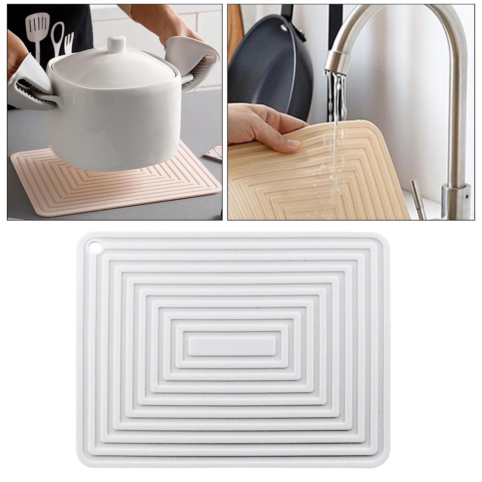 Silicone Drain Pad Dish Draining Mat Sink Cover white