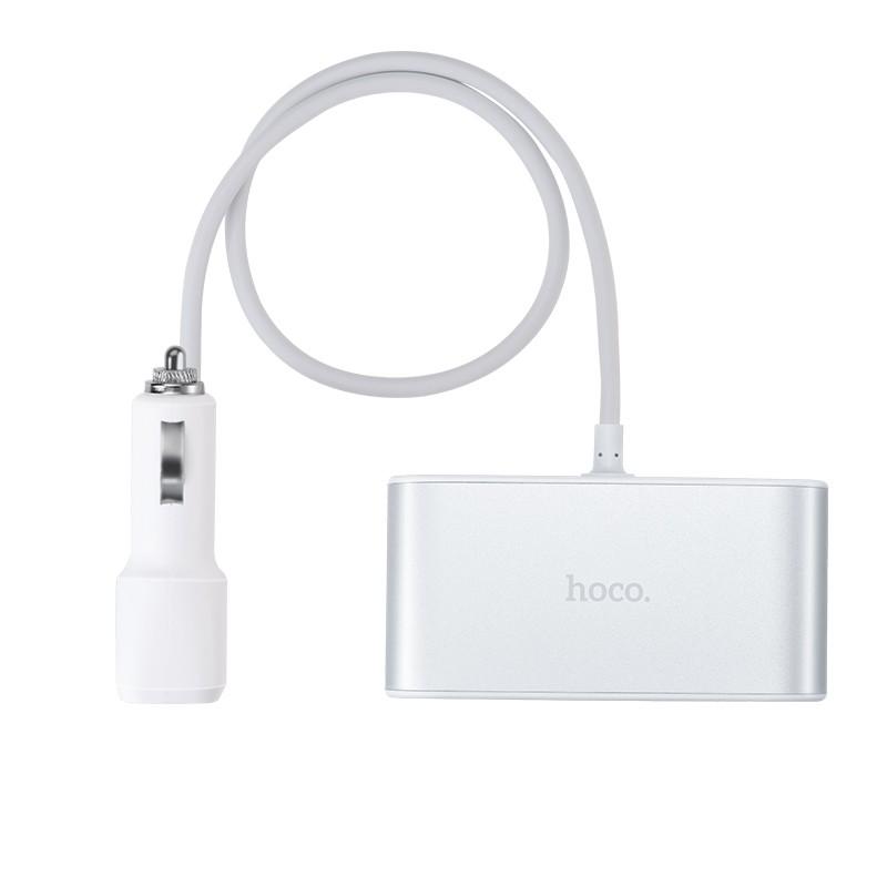 Bộ chia tẩu sạc trên xe hơi ô tô HOCO Z13 ( 3 tẩu sạc+ 2 cổng usb ) Dành cho điện thoại iPhone iP Huawei Samsung  - Hàng chính hãng