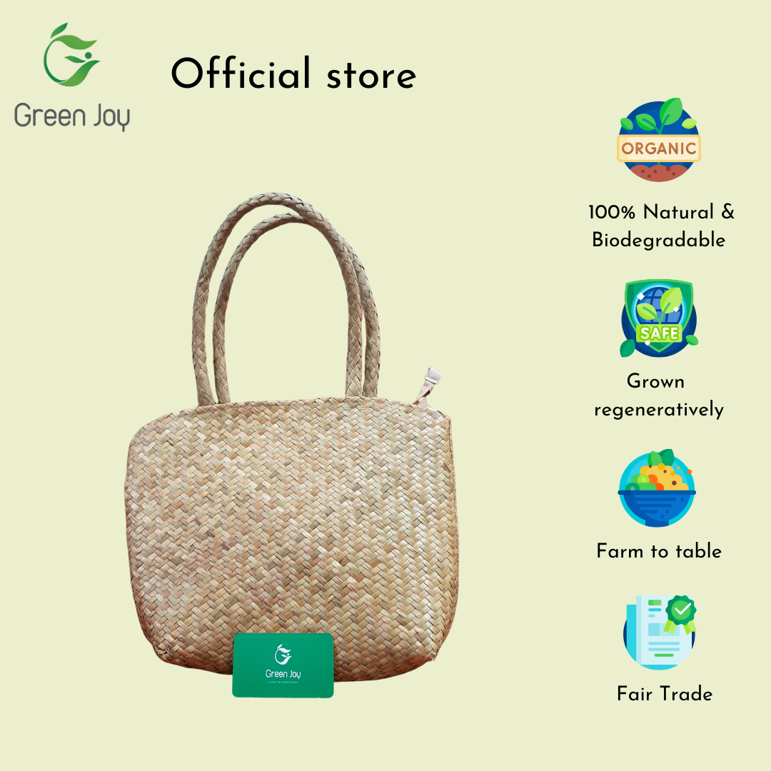 Giỏ cỏ bàng miệng bầu Green Joy