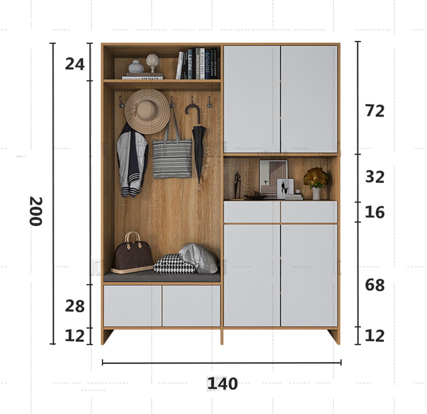 Tủ đựng giày hiện đại bằng gỗ MDF lõi xanh