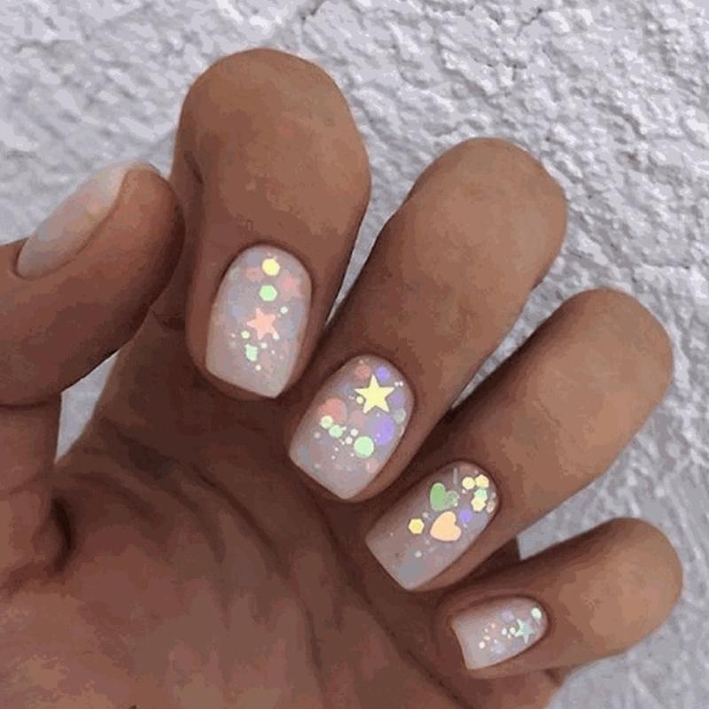 Bột nhũ trang trí móng họa tiết ngôi sao lấp lánh cho nữ