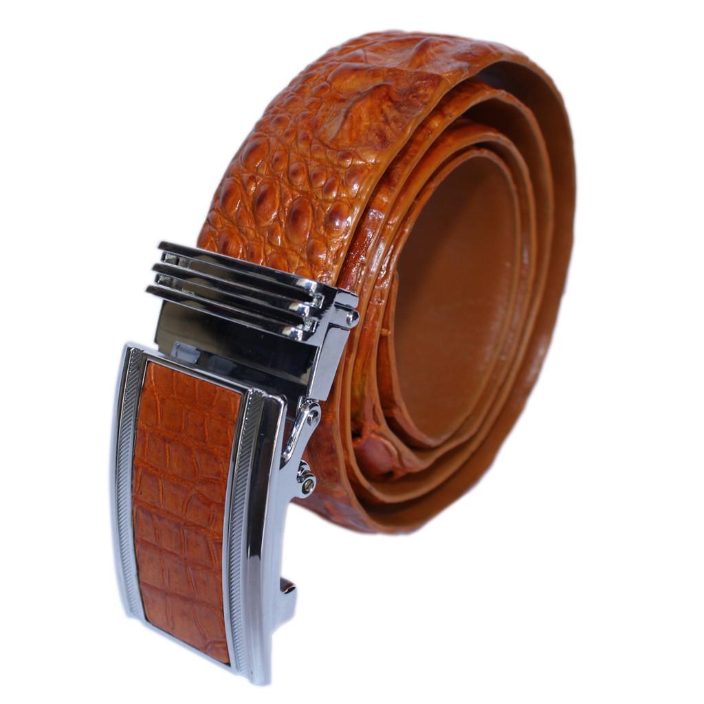 HC4237-4756-4768-4806 - Thắt lưng nam da cá sấu Huy Hoàng nguyên con 4P màu nâu đất, nâu đỏ, đen, vàng bò