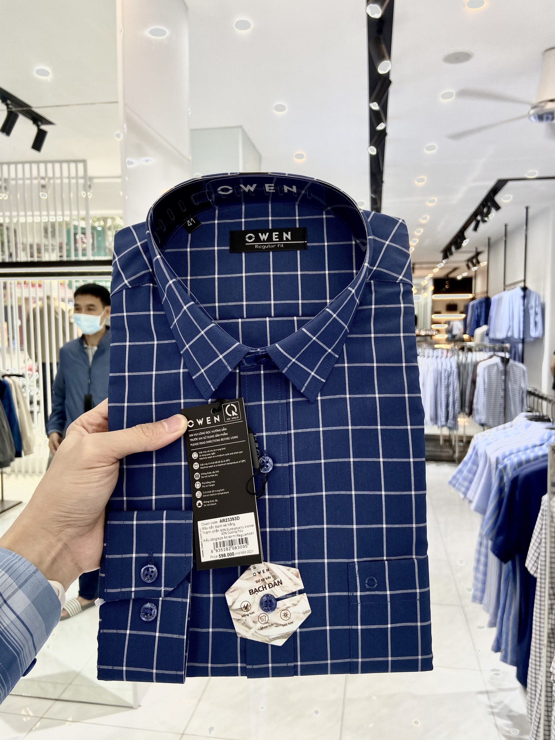 OWEN - Áo sơ mi nam dài tay dáng REGULAR sợi Bạch đàn - Mã AR23393D