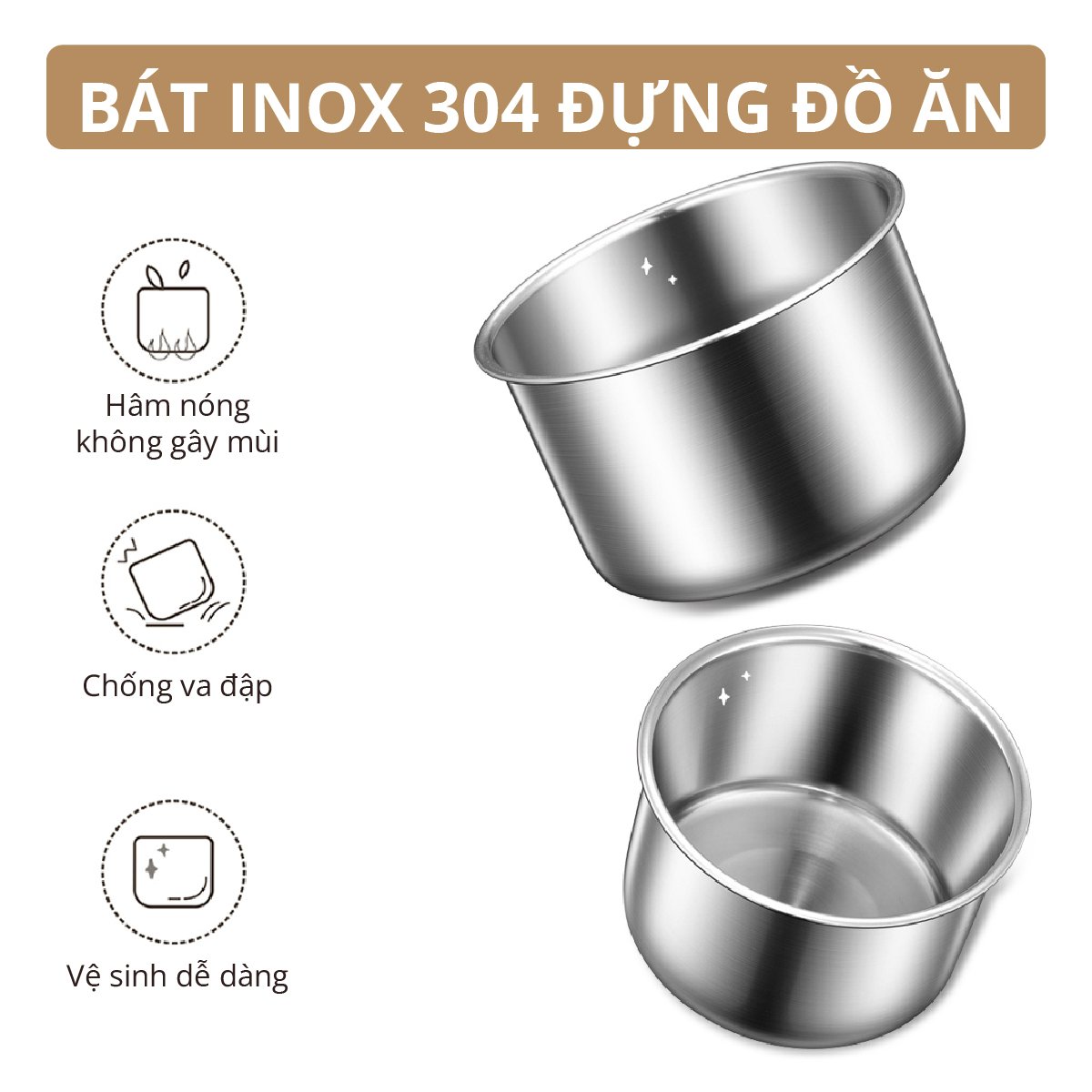 Hộp Hâm Cơm - tiệt trùng bình sữa Mishio MK345 kèm 4 hộp đựng inox 304