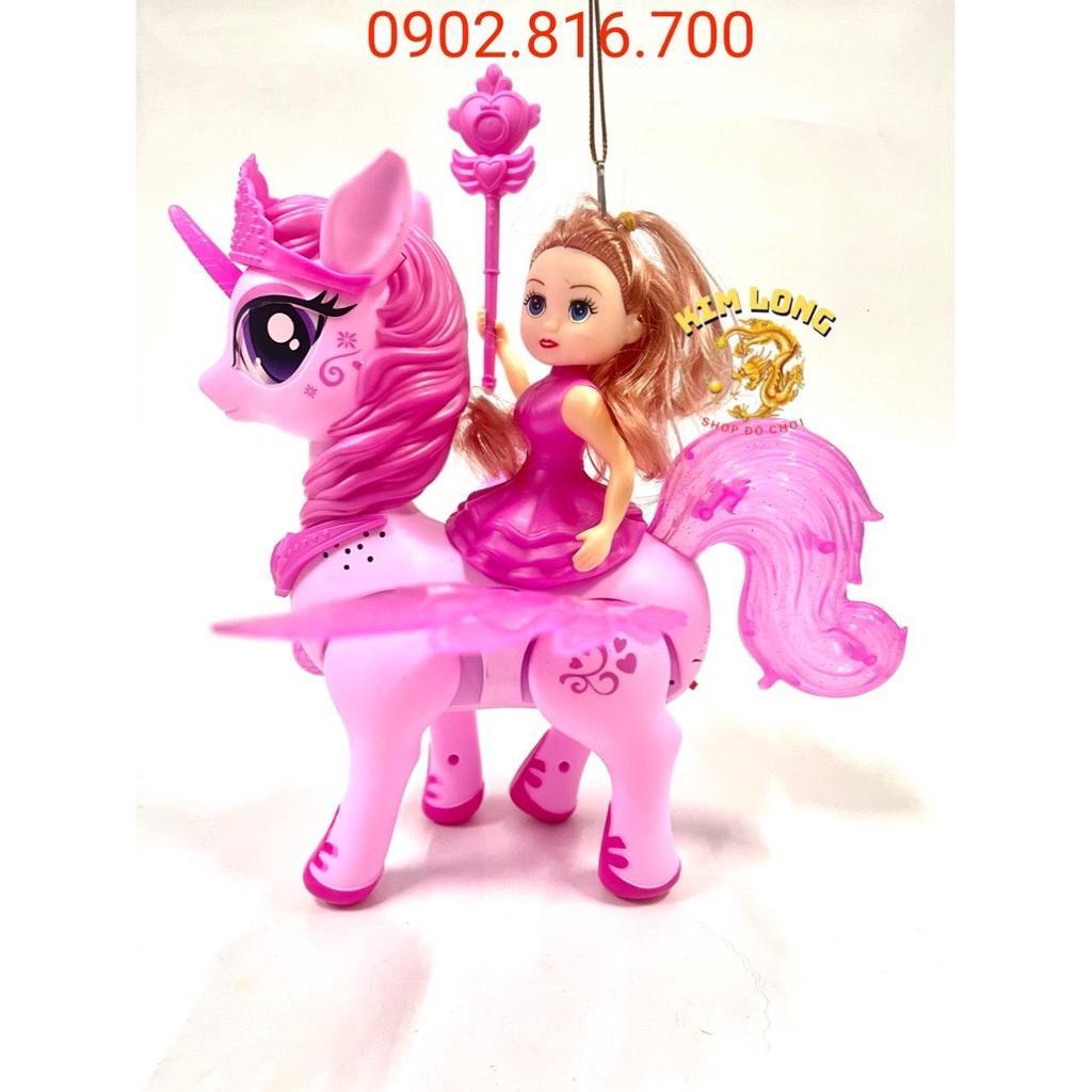 Đồ chơi lồng đèn trung thu cho bé gái hình ELSA NỮ HOÀNG BĂNG GIÁ VÀ BÚP BÊ CƯỠI NGỰA PONY tặng pin nhạc đèn