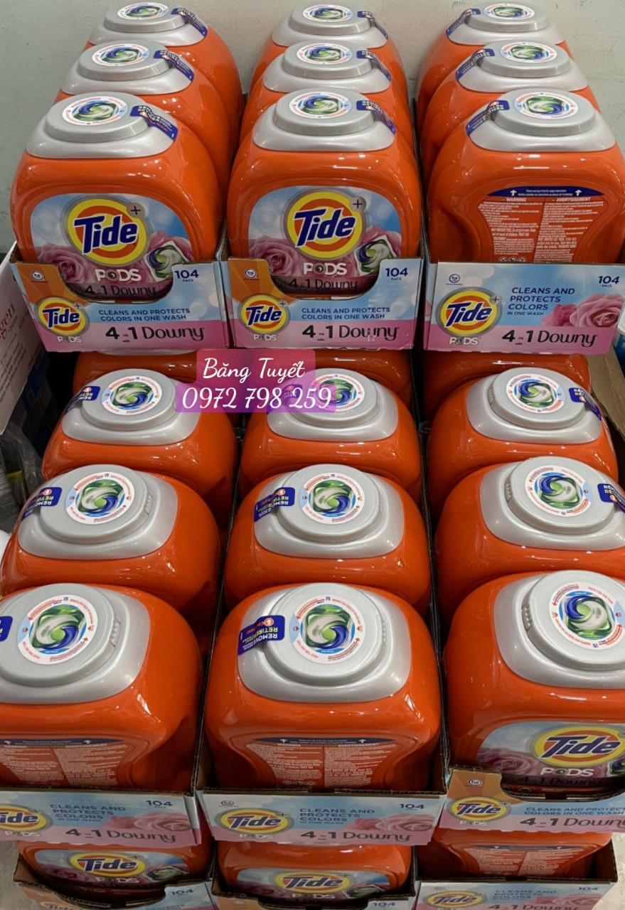 VIÊN GIẶT TIDE PODS 4IN1 DOWNY HỘP 104 VIÊN CỦA MỸ 