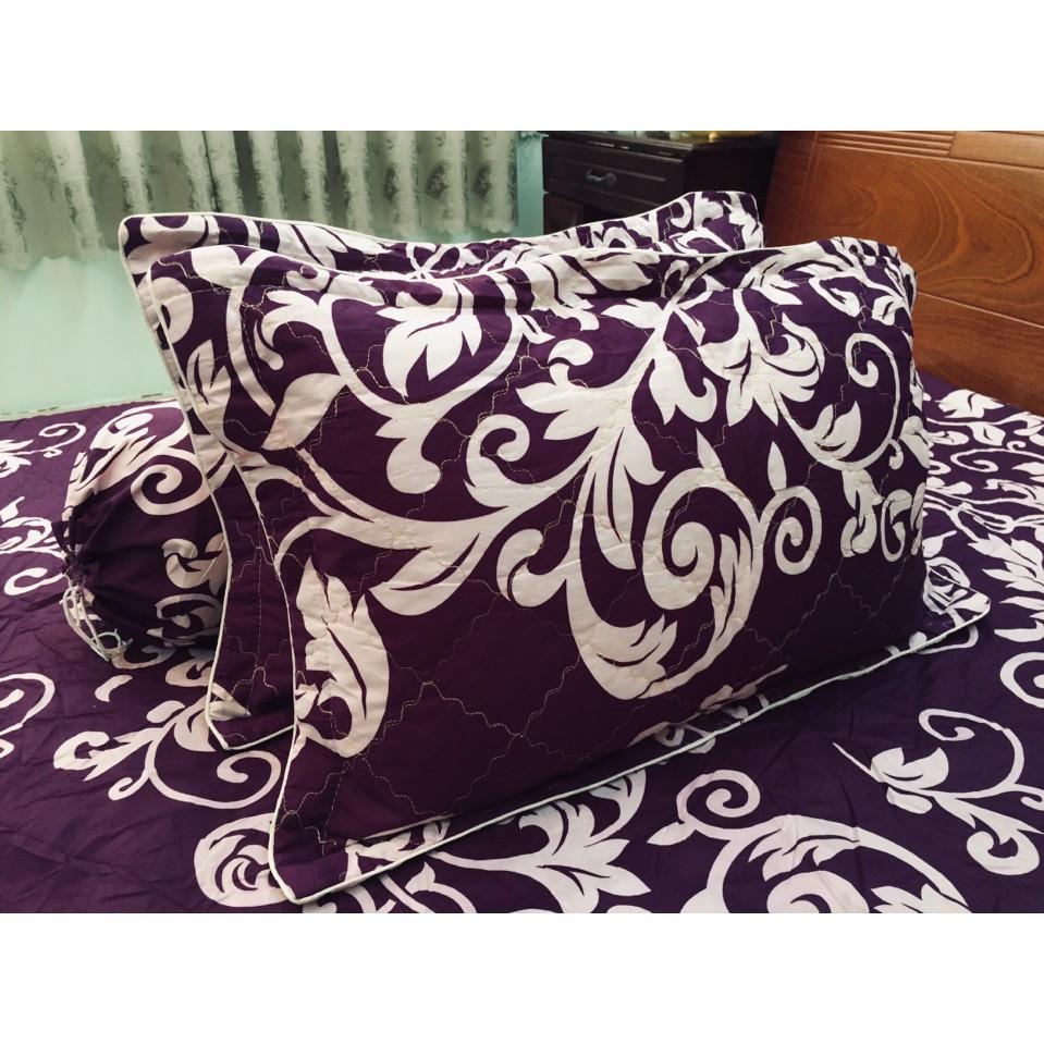 Bộ Chăn Ga Gối Cotton Poly hoa nhiều mẫu 1m6x2m x10cm , 1m8x2m x10cm