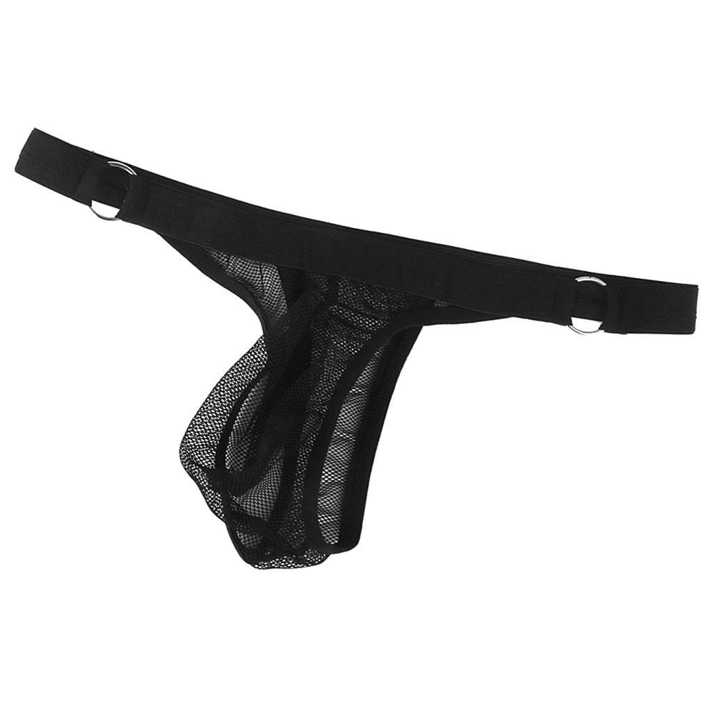 2pcs Men's Underwear T-Back Lingerie Briefs G-string See Through Thongs