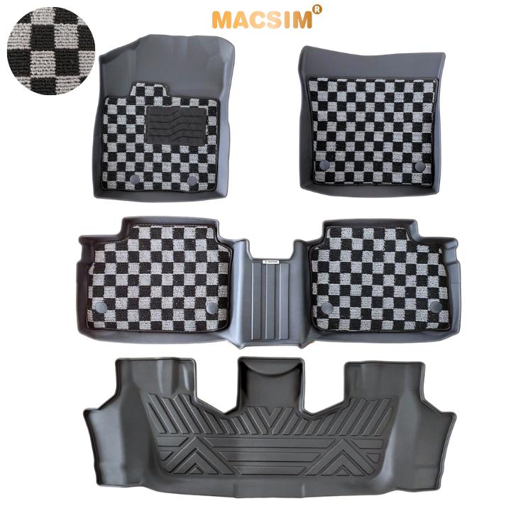 Thảm Lót Sàn 2 Lớp TPE Macsim Veloz / Avanza Chuẩn Form, Bền, Không Mùi ( dệt thô caro 2 lớp sd3 ct)