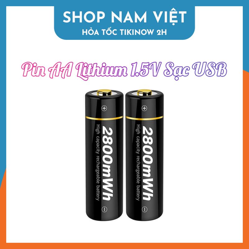 Pin AA Lithium-ion 1.5V Cho Karaoke, Đèn Pin - Pin Sạc Nhanh Cổng USB