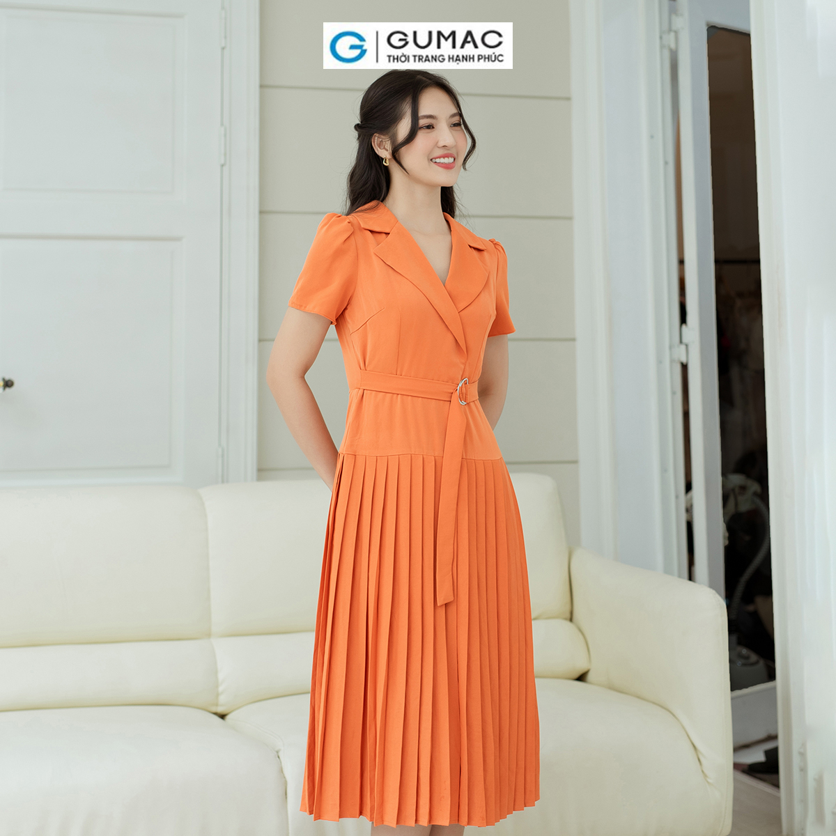 Đầm đắp chéo dập ly GUMAC DD08016