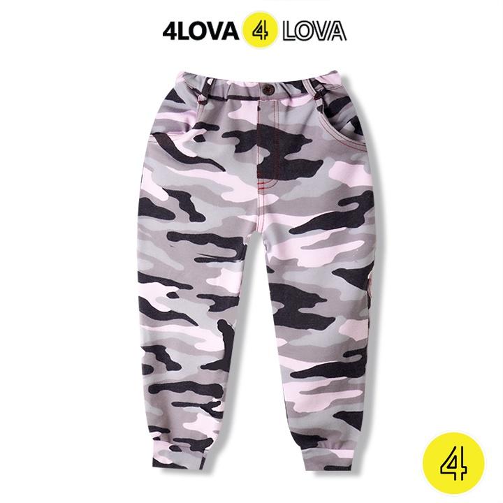 Quần thun jogger thu đông cho bé trai 4LOVA, chất nỉ cotton kiểu dáng khoẻ khoắn cá tính