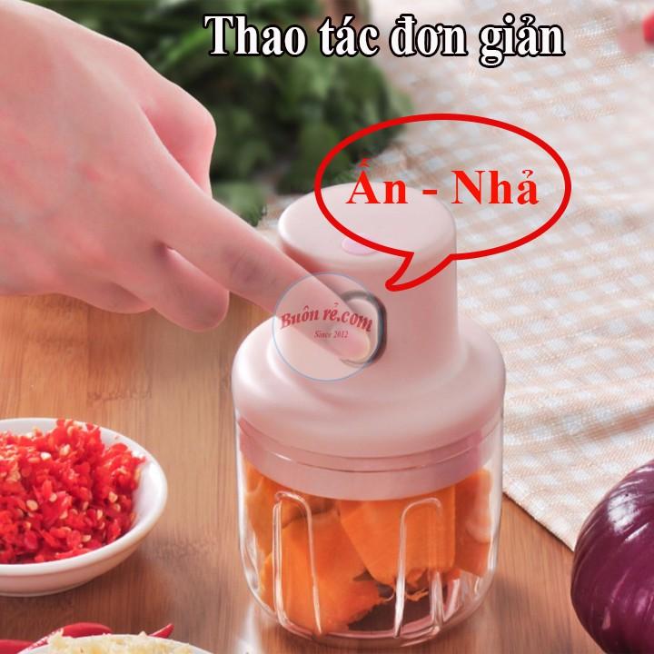 Máy xay tỏi mini cầm tay sạc điện nhỏ gọn tiện lợi cho gia đình