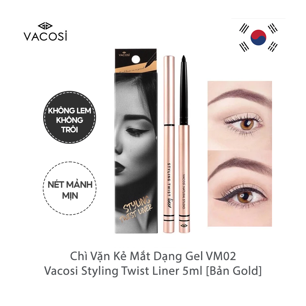 Chì kẻ mắt dạng gel Vacosi Styling Styling Twist Liner