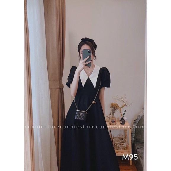 ĐẦM CHUBBY BIGSIZE MÀU ĐEN CỔ NHỌN ĐI DẠO PHỐ, ĐI TIỆC