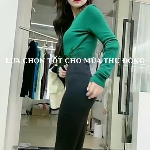 Quần Legging Cạp Cao Chéo Lót Lông Mùa Đông Nâng Ôm Mông Dấu Bụng được may bang tay Hàng Loại 1 KALAA