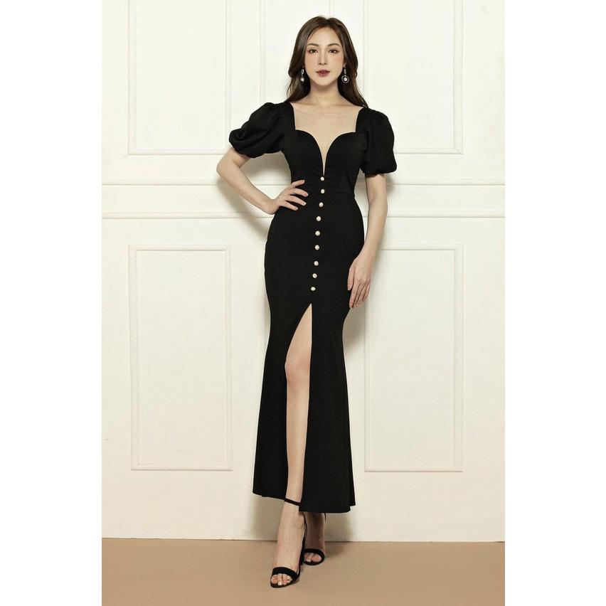 Đầm Body đuôi Cá đính nút xẻ trước