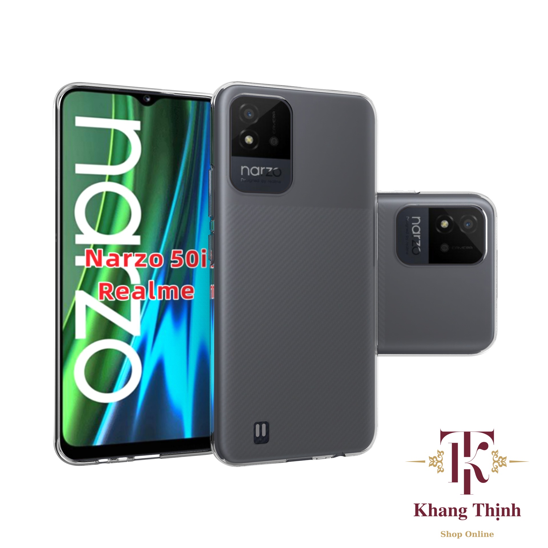 Ốp lưng dành cho Realme Narzo 50i silicon dẻo trong suốt cao cấp A+