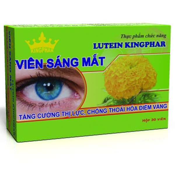 Viên sáng mắt - Lutein Kingphar , hộp 30v, tăng cường thị lực