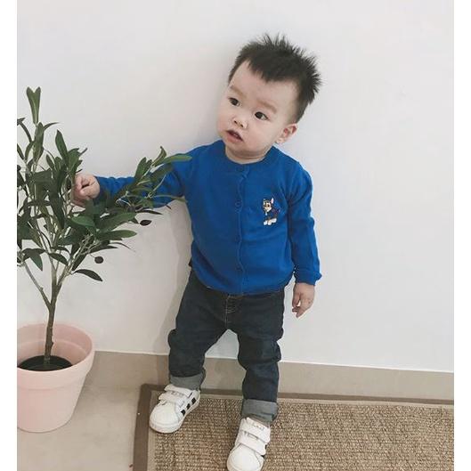 Áo khoác len dệt kim phong cách cardigan mềm mại ấm áp thêu paw patrol cho bé