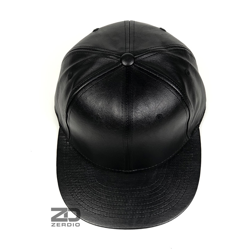 Mũ lưỡi trai snapback hiphop, mũ da nam đen trơn cao cấp SN87